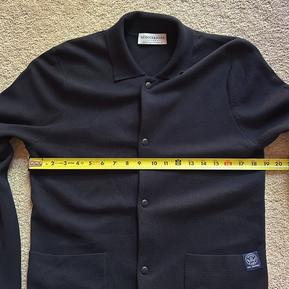 Snap Front Cardigan Navy Blue Hand Pockets NWOT - Picture 7 of 7